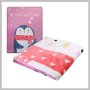 Coperta di peluche con pinguino KOC07