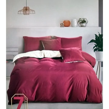 LUNA Set di biancheria da letto monocolore 7 pezzi - bordeaux