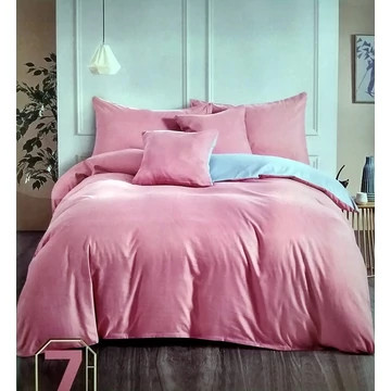 LUNA Set di biancheria da letto monocolore 7 pezzi - rosa