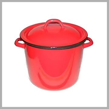 Contenitore smaltato rosso con coperchio - 6 litri PFA6L