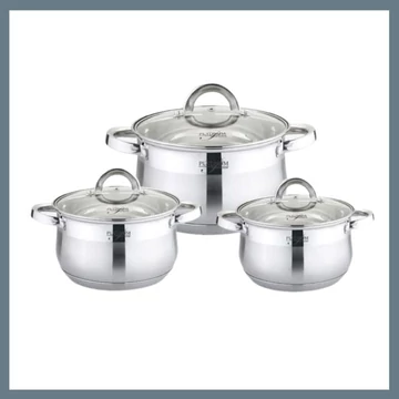 Set di pentole in acciaio inox Platinum da 6 pezzi PL-10012
