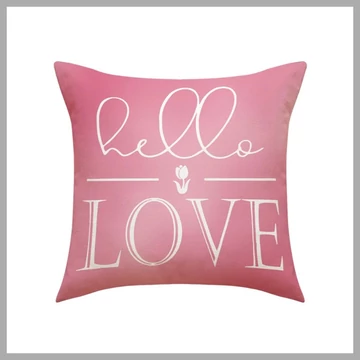 Fodera per cuscino 45 x 45 cm, con scritta HELLO LOVE POD156