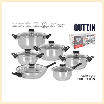 Set di pentole in acciaio per induzione Genova da 12 pezzi QT-4910212IN