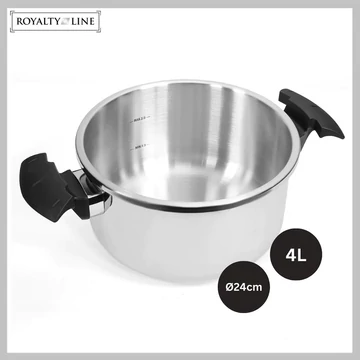 Royalty Line RL-24PS4L Pentola a pressione in acciaio inox 4 L – Ø 24 cm