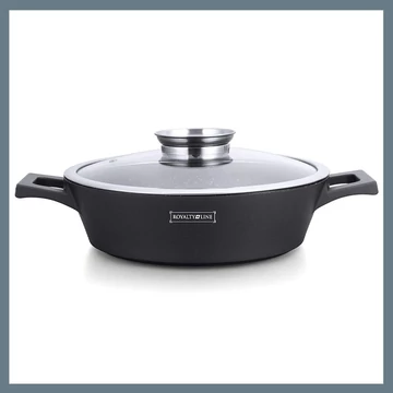 Royalty Line Padella bassa da 40 cm con rivestimento in marmo, 10,2 litri RL-MR40ML