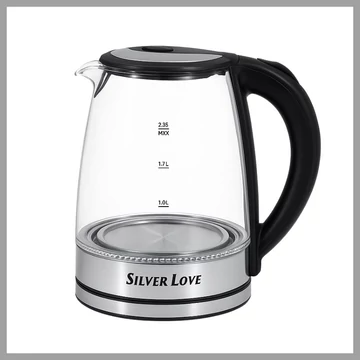 SilverLove Teiera elettrica in vetro da 2,3L SC-317