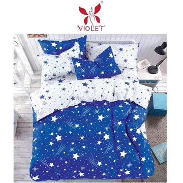 Set di biancheria da letto a 7 pezzi con stelle, blu AB103