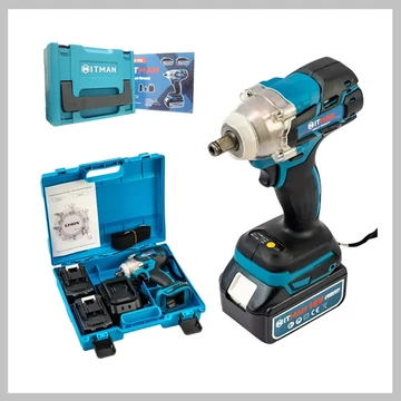 Avvitatore a impulsi a batteria ad alta capacità Hitman HT-IWS-725L – 725 Nm, 62V