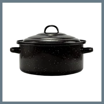 Perfect Home Pentola smaltata con coperchio 27 cm 2,8 litri Nera 10389
