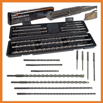 Set di punte per trapano BLACK SDS Plus per calcestruzzo – 11 pezzi con custodia – Modello 33606