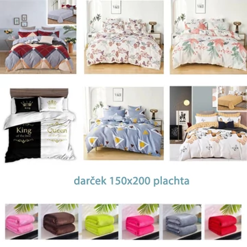 Set di biancheria da letto 7 pezzi casuale + regalo 150x200 con coperta