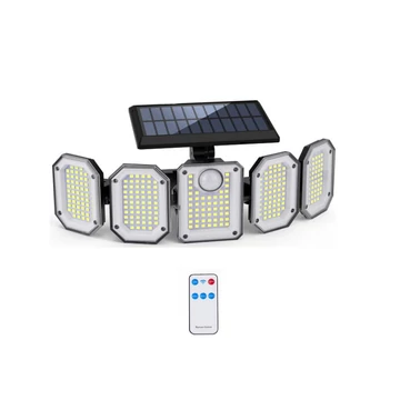 Faretto LED solare da esterno con sensore di movimento e telecomando – 5 teste CH23-120