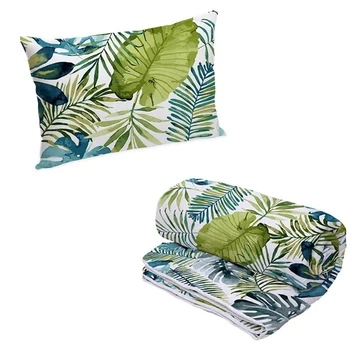 Pacchetto piumino Alcam Jungle 140x200 cm, 2 pezzi con cuscino 70x90 cm e fodera in microfibra JUNGLEPAPLAN