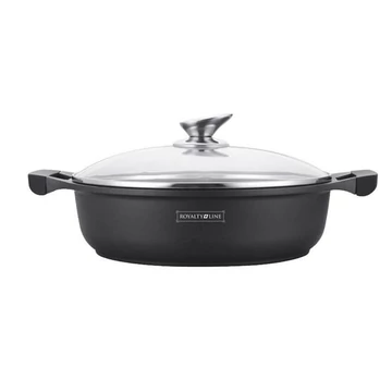 Padella Royalty Line con Coperchio in Vetro e Rivestimento Effetto Marmo – Modello RL-BR28ML