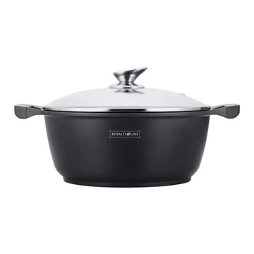Casseruola Royalty Line con Coperchio in Vetro e Rivestimento Effetto Marmo – Modello RL-BS26ML