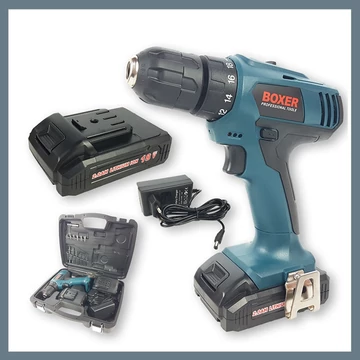 Trapano avvitatore a batteria Boxer 18V con 2 batterie – Modello SR-019