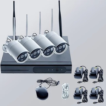 Kit sistema di videosorveglianza wireless HD NVR
