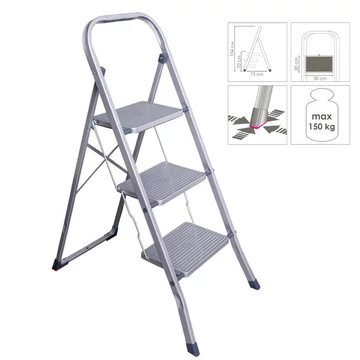 Scaletta in acciaio a 3 gradini Eurogold Stepmax
