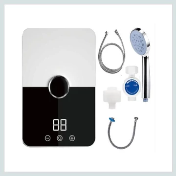 Rubinetto Scaldabagno Istantaneo Worthair con Display Digitale e Soffione Doccia – 5500W – RYK-001
