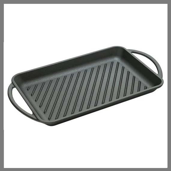 Cattara Padella Grill in ghisa con manici – 33 x 21,5 cm – Modello 13062
