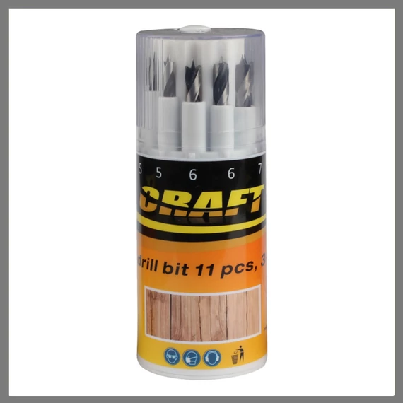 Set di Punte a Spirale HSS per Legno – 11 Pezzi (3–8 mm) – 6380