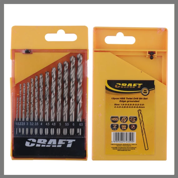 Set di Punte HSS Rettificate – 13 Pezzi (1,5–6,5 mm) – 6462
