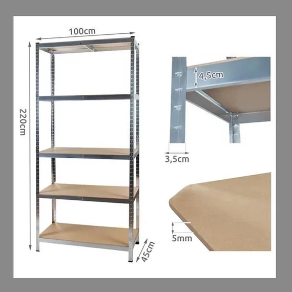 Scaffale metallico a 5 ripiani G5POLCSZ