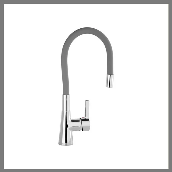 Rubinetto da cucina TO-75710 con tubo flessibile grigio chiaro
