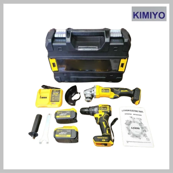 Kit KIMIYO avvitatore a batteria + smerigliatrice angolare 128V con 2 batterie – CH24-48