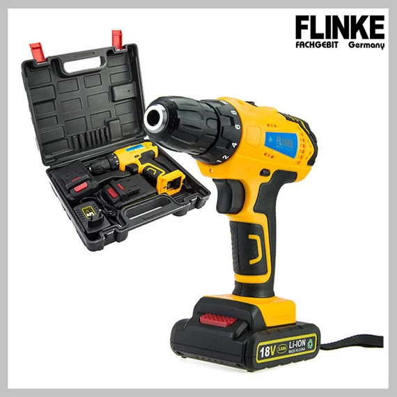 Trapano avvitatore a batteria Flinke FK-8001 – 18V con 2 batterie