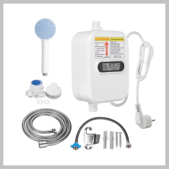 Scaldabagno elettrico istantaneo mini con doccetta e display LCD – 3500W RX-021