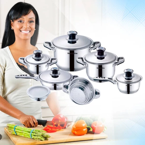 Set di pentole 16 pezzi in acciaio inox Royalty Line RL16RC – con fondo a induzione