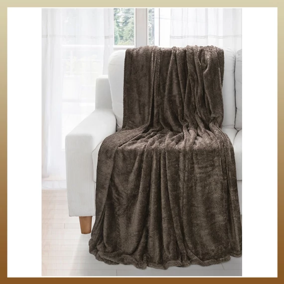 Coperta in pile marrone scuro 180x200 cm – hopebarna180x200