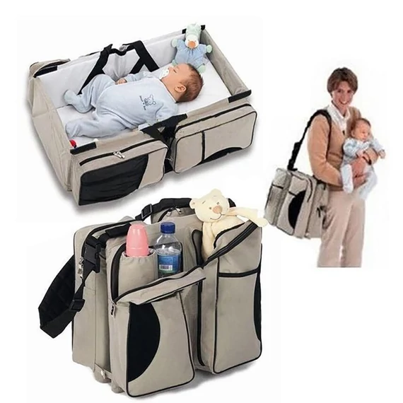 Lettino portatile per bambini, borsa e fasciatoio 3 in 1 Holm1176