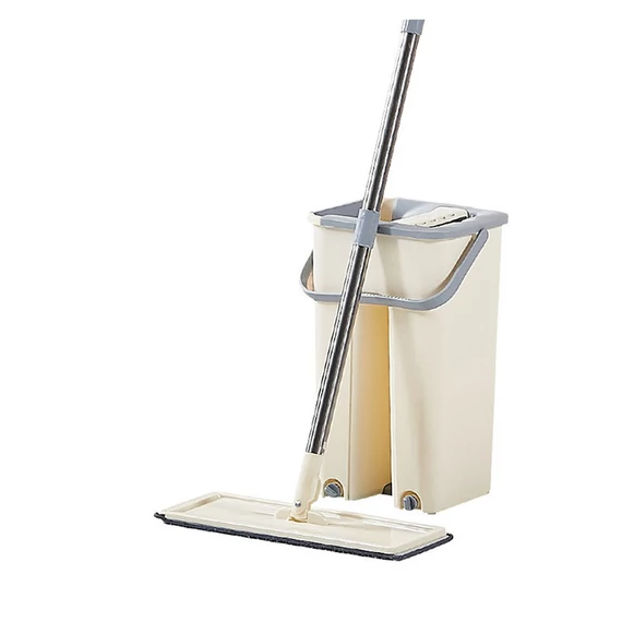 Secchio per mocio beige con sistema lavaggio Holm3564