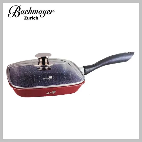 Padella grill antiaderente effetto marmo Bachmayer – 28 cm, colore bordeaux BM-7852-28