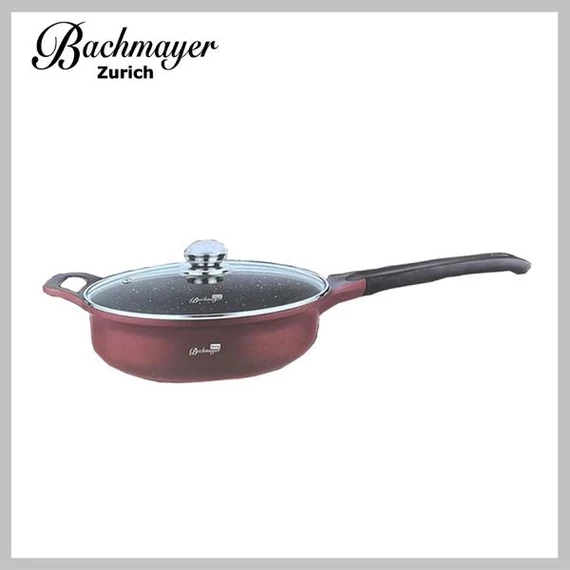 Padella antiaderente effetto marmo con manico Bachmayer – 28 cm, colore bordeaux BM-7854-28