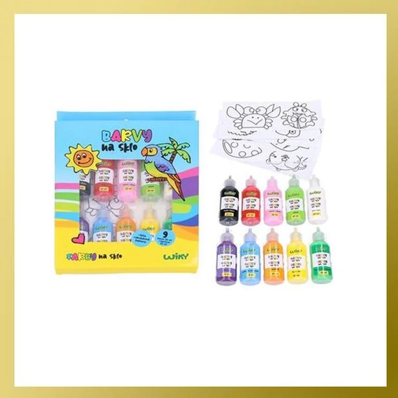 Set colori per vetro – 9+1 colori da 22 ml (cod. 031757)
