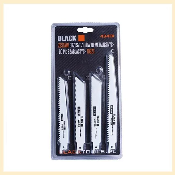 Set lame per sega alternativa BLACK – 10 pezzi per legno e metallo (cod. 43401)