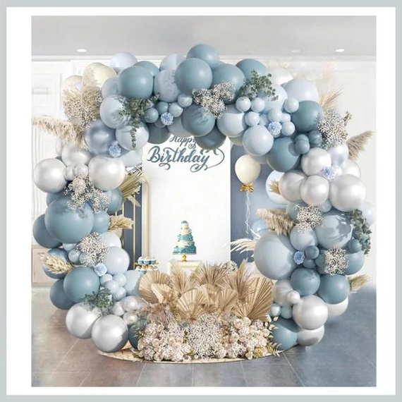 Set Decorativo con Palloncini – 129 Pezzi, Blu 33069285k