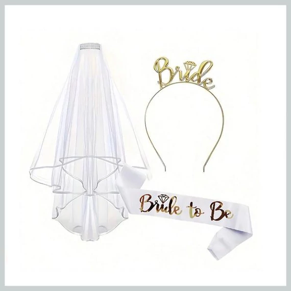Set Addio al Nubilato “Bride to Be” – Velo + Cerchietto + Fascia 47219830
