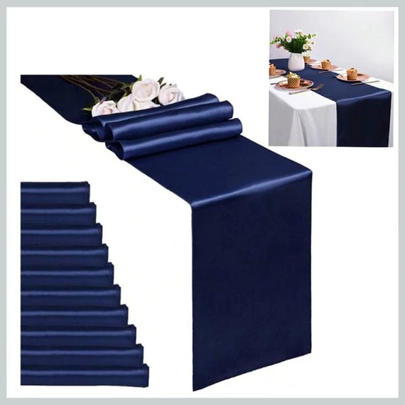 Set Runner da Tavolo in Raso – Blu Scuro, 10 Pezzi 53715818