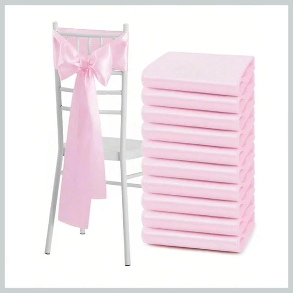 Set di Fiocchi per Sedie – Raso Rosa Baby, Confezione da 10 Pezzi 56079285br