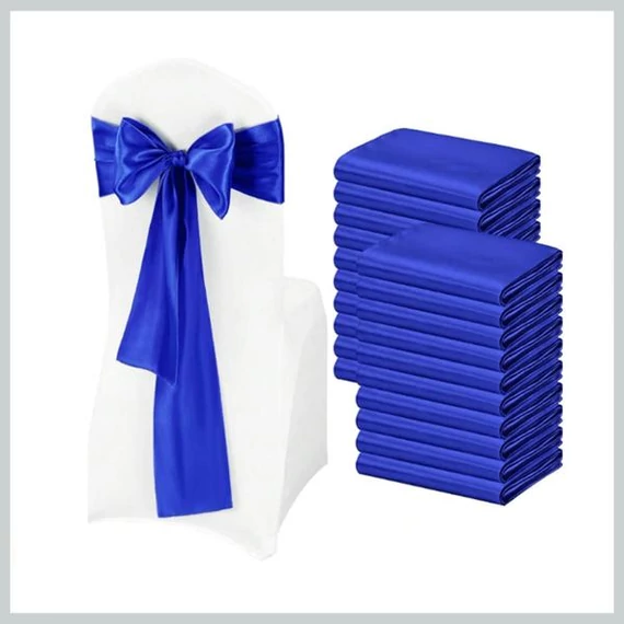 Set di Fiocchi per Sedie – Raso Blu Reale, Confezione da 10 Pezzi 56079285kk