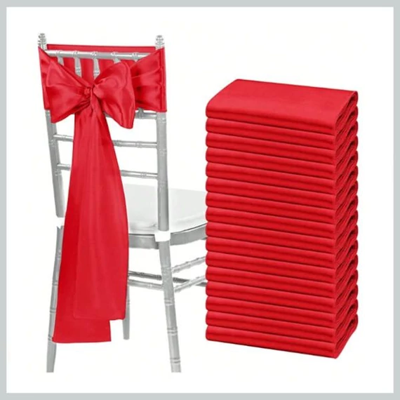 Set di Fiocchi per Sedie – Raso Rosso, Confezione da 10 Pezzi 56079285pi