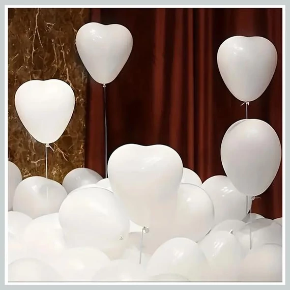 30 Palloncini Bianchi a Forma di Cuore FC246113