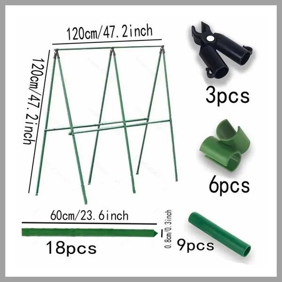 Set di Supporti per Piante da Giardino in Metallo – 18 Pezzi KE155983