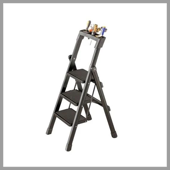 Scala Pieghevole a 3 Gradini con Struttura in Acciaio LH1143365
