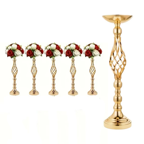 Set di 5 Candelabri Decorativi in Metallo Dorato – 53 cm JK1215466-5
