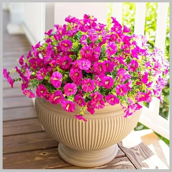 Set di 8 Mazzi di Fiori Artificiali Morning Glory – Colore Vivace – AA1316895